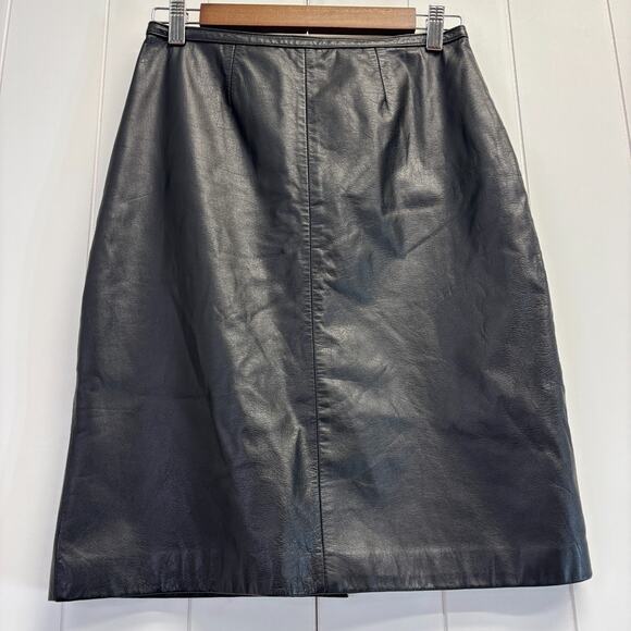 Vintage Mixit Womens Genuine Leather Goth 90s Mini Skirt Size 4 Biker Rocker - Picture 1 of 8